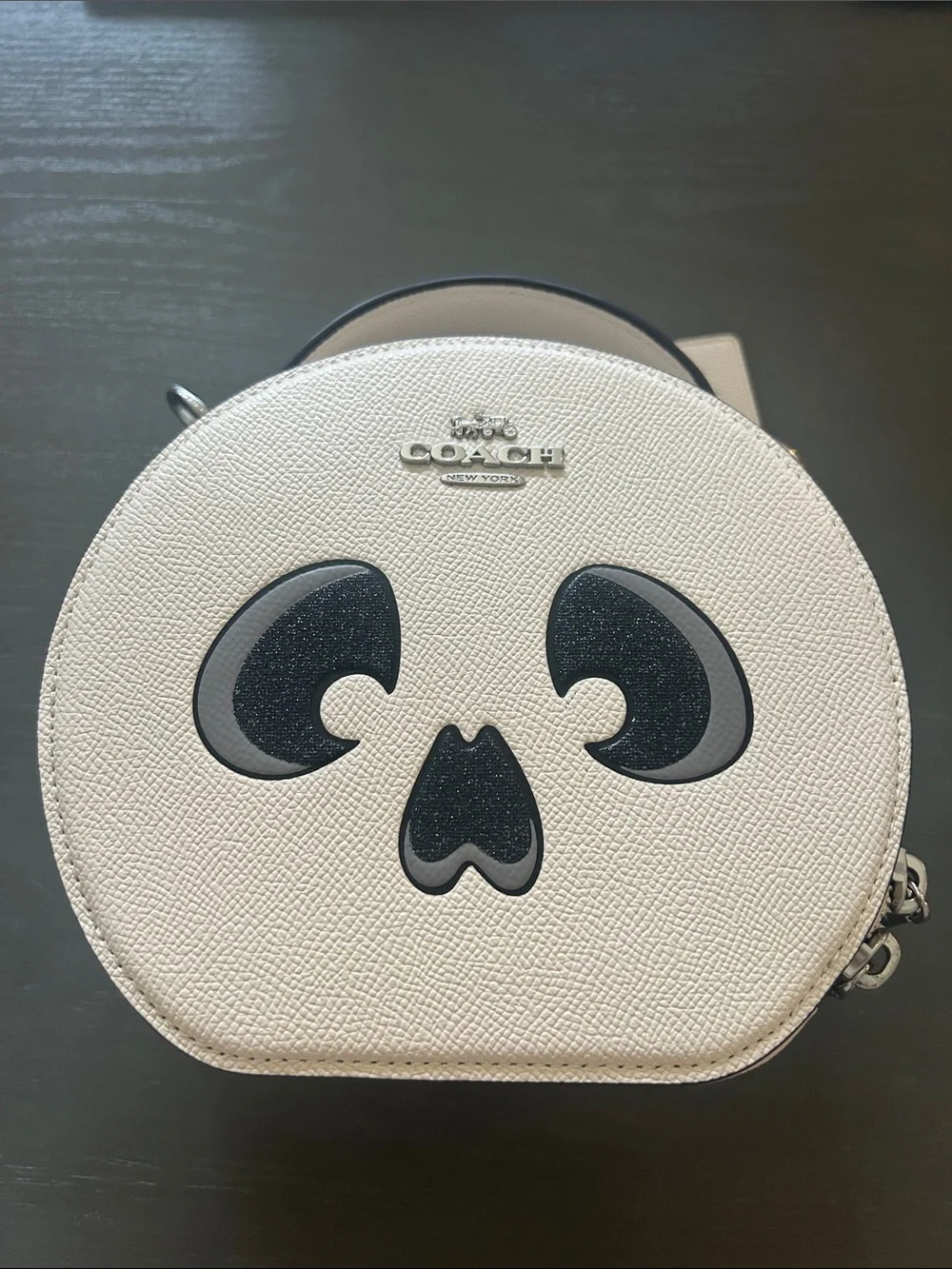 COACH White Panda Applique Round Crossbody